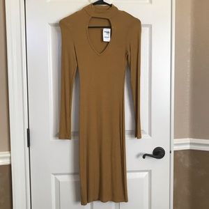 NWT Ribbed Dress in Mustard
